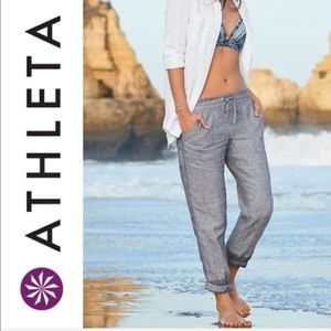 Athleta Bali Linen Cropped Pants